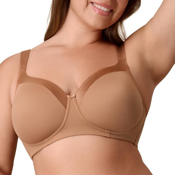 Playtex Womens Size 36DD Wireless Balconette Plus Size Bra Dark Iced Brown - Picture 1 of 10